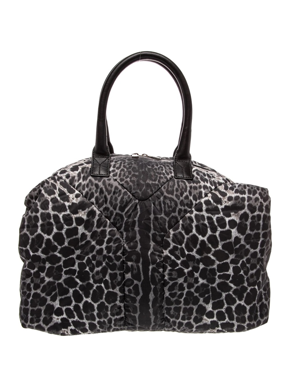Yves Saint Laurent nylon Gray Leopard-Print handle bag